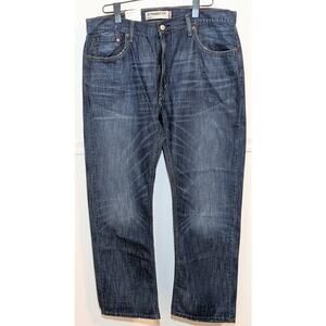 Levi's 505 Regular Fit Jeans Mens 38x30 Blue Distressed Denim New